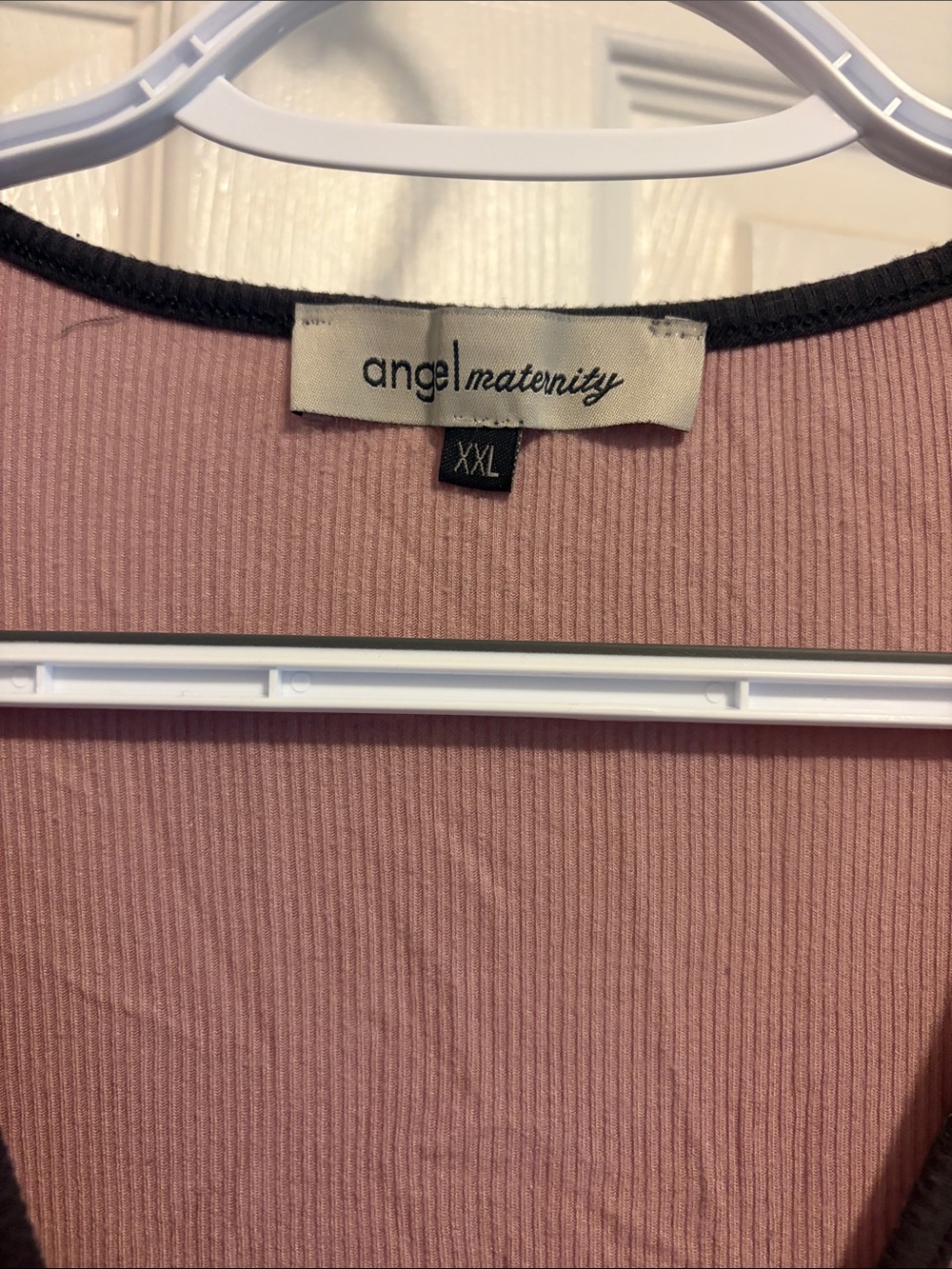 Angel Maternity Ribbed set  in Dusty Rose top & grey pants